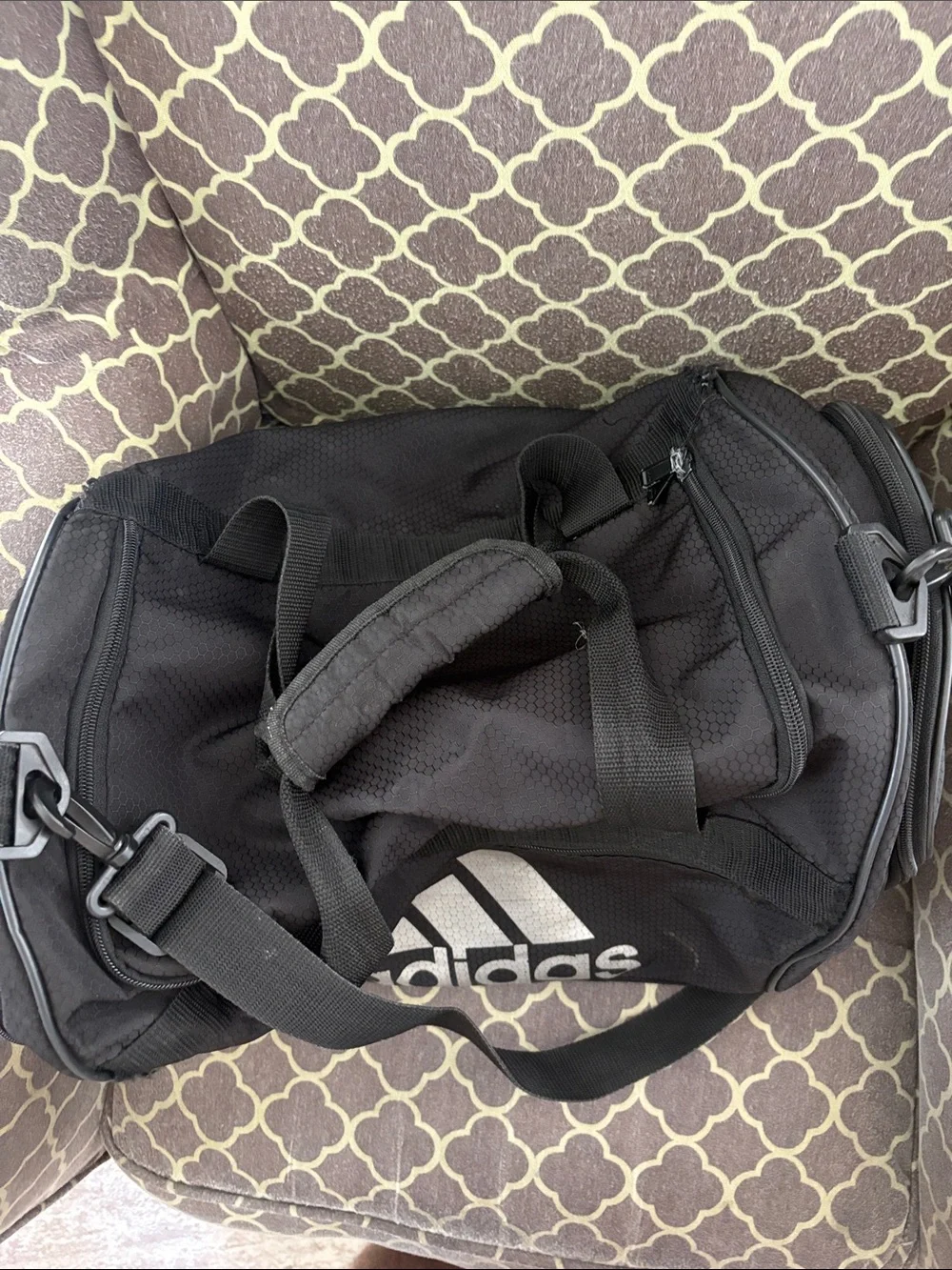adidas Black Duffel Bag with White Logo